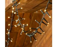 Catena Nastro di Luce 30,5 m, 1500 led bianco caldo, fascio luce Ø 6 cm, cavo verde, luci