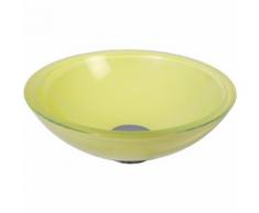 LAVABO IN VETRO TEMPERATO GIALLO DIAM.30