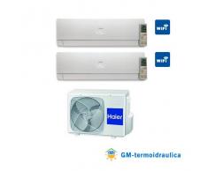 HAIER Condizionatore Haier Nebula White Dual Split Inverter 9+9 9000+9000 Btu A++ Wi-Fi 2u18fs2era