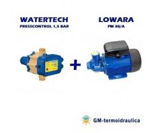 Kit Autoclave Elettropompa Periferica Lowara Pm 30 0,7 Hp 0,5 Kw + Press Control Watertech 1,5 Bar