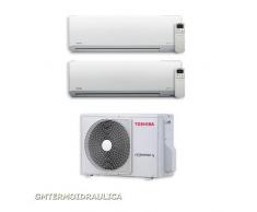 Toshiba Condizionatore Dual Split Toshiba 13+13 Btu 13000+13000 Btu Akita Evo Inverter Hi-Wall A++ Unita Esterna Ras-2m18s3av-E