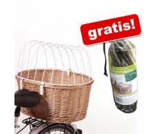 Cesta posteriore da bici con grata protettiva Aumüller + antipioggia gratis - Cesta L 53 x P 35 x H 43 cm + antipioggia gratis