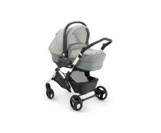 Passeggino Trio Telaio Fluido BIANCO + Kit tessile TOP - CAM - Grigio Melange