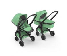 Passeggino Leggero 3 in 1 con Telaio Nero 100% green - Greentom Upp - Nero-menta