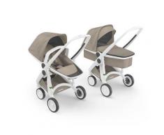 Passeggino Leggero 3 in 1 con Telaio Bianco 100% green - Greentom Upp - Bianco-sabbia