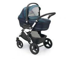 Passeggino Trio Telaio Dinamico Up BIANCO + Kit tessile STONE - CAM - Blu