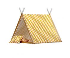 Tenda Gioco 2-in-1 Herringbone Tropical Collection - Wigiwama - Ocra