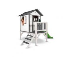Casetta Gioco da giardino in Legno Rialzata con scala e scivolo - Axi - Grigio