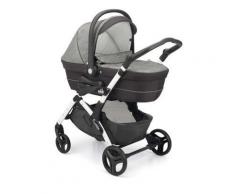 Passeggino Trio Telaio FLUIDO BIANCO + Kit tessile SMART - CAM - Grigio