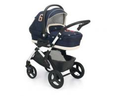Passeggino Trio Dinamico Up BIANCO + Kit tessile TOP - CAM - Blu-panna