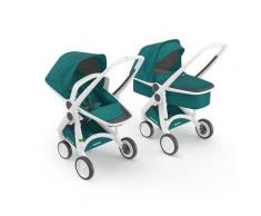 Passeggino Leggero 3 in 1 con Telaio Bianco 100% green - Greentom Upp - Bianco-teal