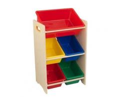 Scaffale Contenitore con 5 Vaschette Colori Primari - KidKraft