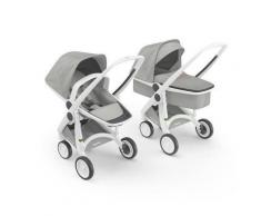 Passeggino Leggero 3 in 1 con Telaio Bianco 100% green - Greentom Upp - Bianco-grigio
