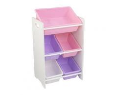 Scaffale Contenitore con 5 Vaschette Colori Pastello - KidKraft