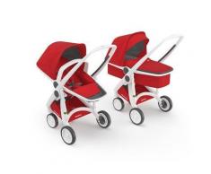 Passeggino Leggero 3 in 1 con Telaio Bianco 100% green - Greentom Upp - Bianco-rosso