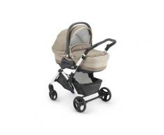 Passeggino Trio Telaio Fluido BIANCO + Kit tessile TOP - CAM - Beige Melange