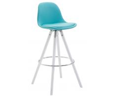 CLP Sgabello Franklin ben imbottito, in similpelle, gambe rotonde, color bianco, blu , blu, altezza seduta