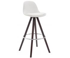 CLP Sgabello Franklin ben imbottito, in similpelle, gambe rotonde color cappuccino, bianco , bianco, altezza seduta