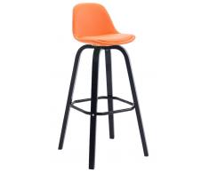 CLP Sgabello Avika similpelle, super imbottito, base nera, arancione , arancione, altezza seduta