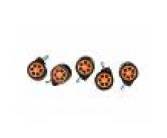 Set 5x Rotelle Sedia Ufficio , nero/arancione CLP, nero/arancione, altezza seduta