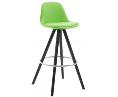 CLP Sgabello Franklin ben imbottito, in similpelle, gambe rotonde color nero, verde , verde, altezza seduta