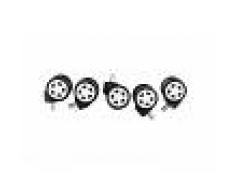 Set 5x Rotelle Sedia Ufficio , nero/bianco CLP, nero/bianco, altezza seduta