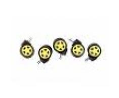 Set 5x Rotelle Sedia Ufficio , nero/giallo CLP, nero/giallo, altezza seduta