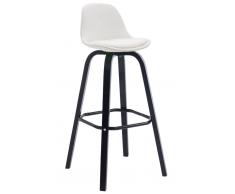 CLP Sgabello Avika similpelle, super imbottito, base nera, bianco , bianco, altezza seduta