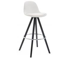 CLP Sgabello Franklin ben imbottito, in similpelle, gambe rotonde color nero, bianco , bianco, altezza seduta