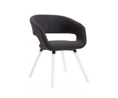CLP Sedia da sala da pranzo Giza, in tessuto, telaio color bianco, nero , nero, altezza seduta