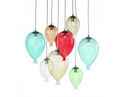Ideal Lux Lampadario id-clown sp8 g9 vetro colorato artigianale moderno goccia interno