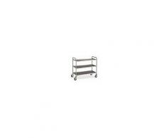 Carrello di Servizio Acciao Inox - Tre Piani - Dimensioni cm 885x590x935 - Ruote Piroettanti - Modello CRLS3385
