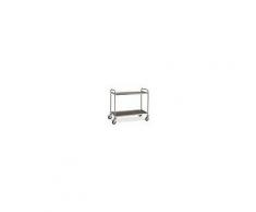 Carrello di Servizio Acciao Inox - Due Piani - Dimensioni cm 1285x690x935 - Ruote Piroettanti - Modello CRLS128