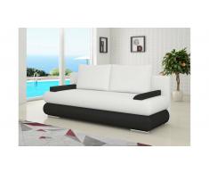 JUSTyou Milo Divano Letto Finta Pelle Bianco Nero