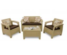 JUSTyou Corfu Set da giardino Beige Marrone
