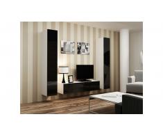 JUSTyou Set Vago IX Parete attrezzata Bianco Nero