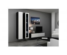 JUSTyou Set Vago X Parete attrezzata Nero Bianco