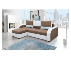 JUSTyou Aris Divano angolare Bianco Marrone