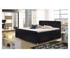 JUSTyou Velvet Letto Vi-Spring Nero 180x200