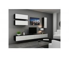 JUSTyou Set Vago XIII Parete attrezzata Nero Bianco