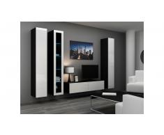 JUSTyou Set Vago XV Parete attrezzata Nero Bianco