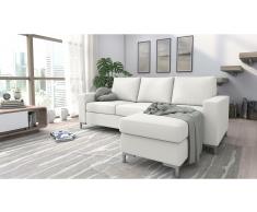 JUSTyou Eli Divano angolare Bianco Pelle sintetica