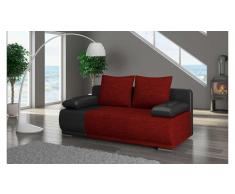 JUSTyou Roma Divano Letto Nero Rosso
