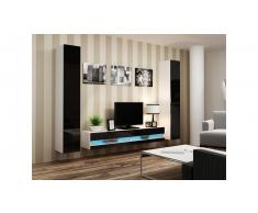 JUSTyou Set Vago N IV Parete attrezzata Bianco Nero