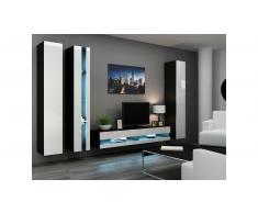 JUSTyou Set Vago N VII Parete attrezzata Nero Bianco