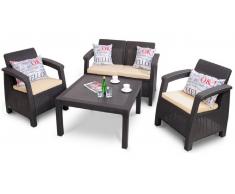 JUSTyou Corfu Set da giardino Marrone Beige