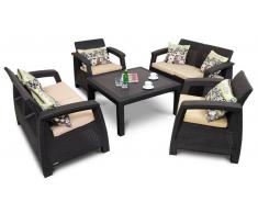 JUSTyou Corfu Set da giardino Marrone Beige