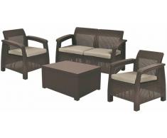 JUSTyou Corfu Set Box Rattan-Optik Marrone Grigio