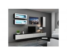 JUSTyou Set Vago XI Parete attrezzata Nero Bianco