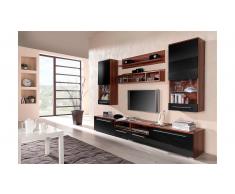JUSTyou Set Luna Parete attrezzata Prugna Nero